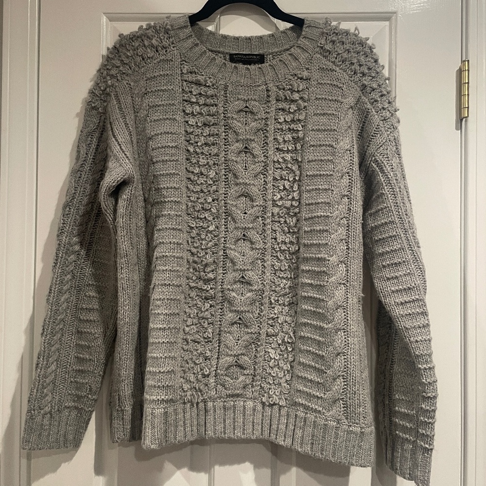 Banana Republic Gray Alpaca Wool Blend Sweater Sz M